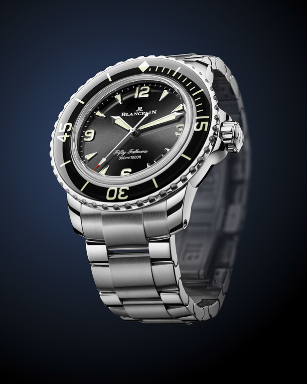 Uhr Taucheruhr Luxus Blancpain Fifty Fathoms Stahl Armband