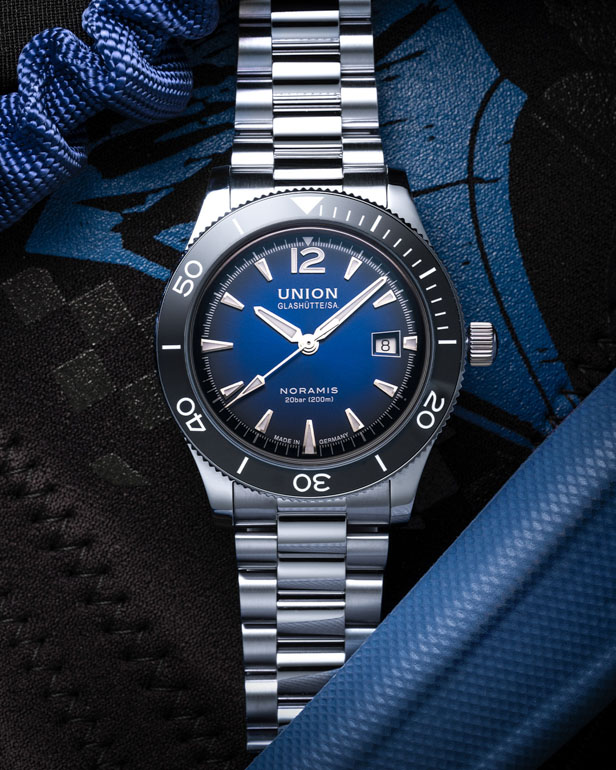 Uhr Taucheruhr Luxus Union Glashuette Noramis Sport Detail