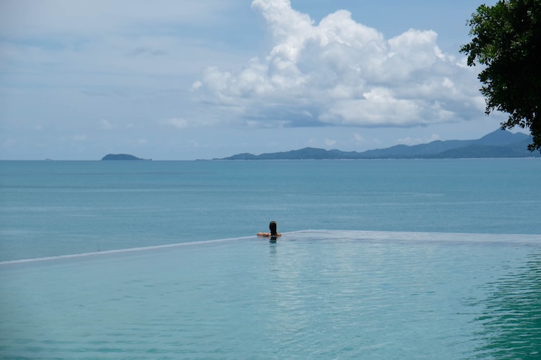 Hotel Thailand Ko Samui Six Senses Spa Pool Ausblick